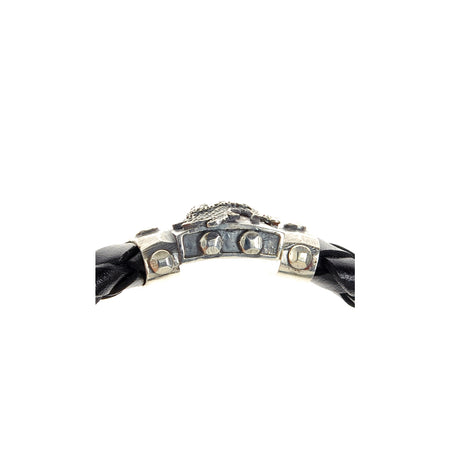 Silbernes Lederarmband DRAGON FIRE Boxlock 13