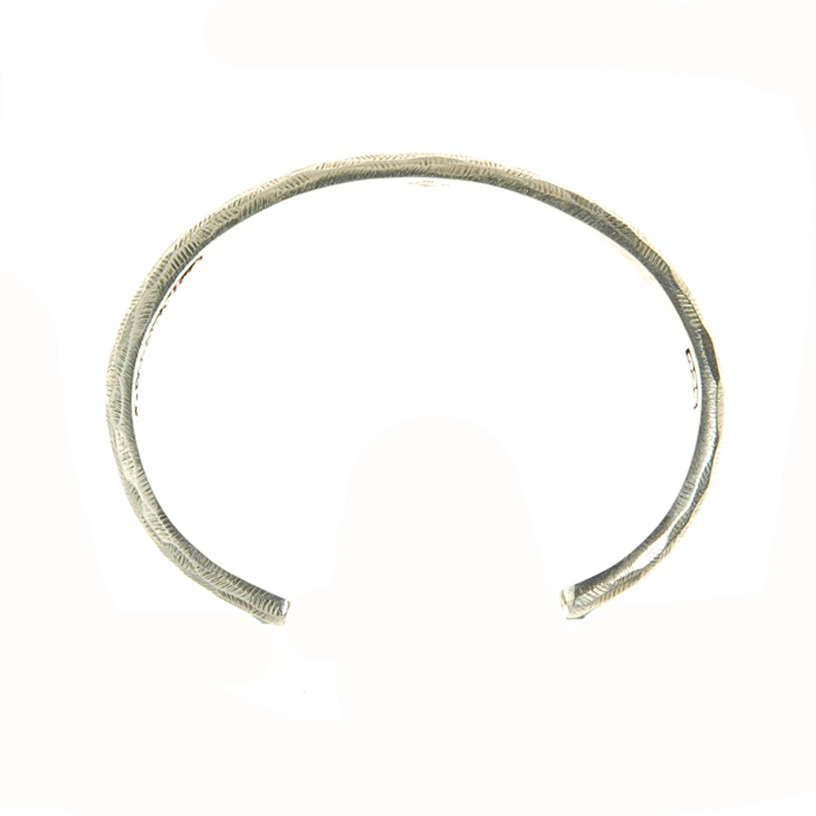 Silver Bangle Wide PLAIN Rough Faceted