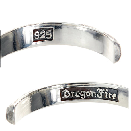 Silver Bangle SUN and PLANETS Faceted