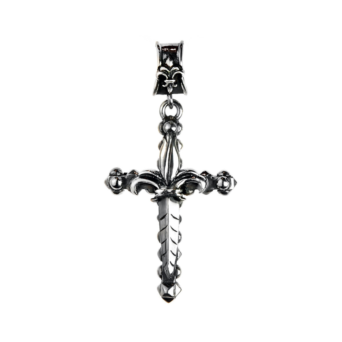 Silver Pendant PYRAMIDES CROSS with DAGGER