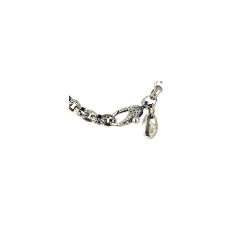 Silver Neckchain PEA s  Chain XXS Carabiner XS Hammered