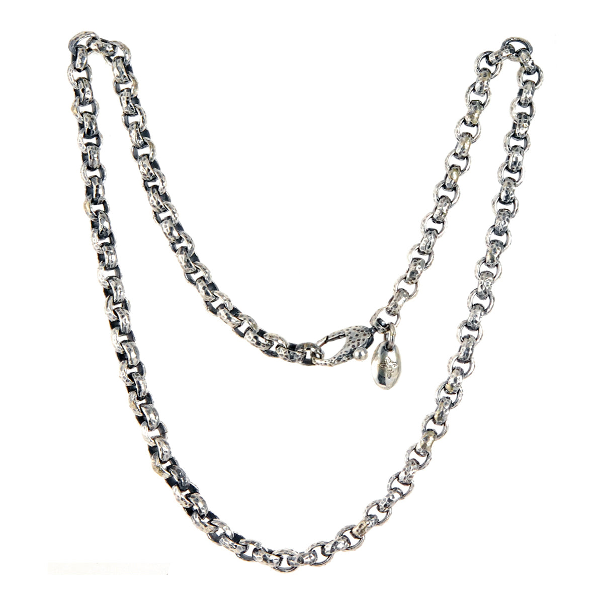 Silber Halskette PEA s Kette S gehämmert