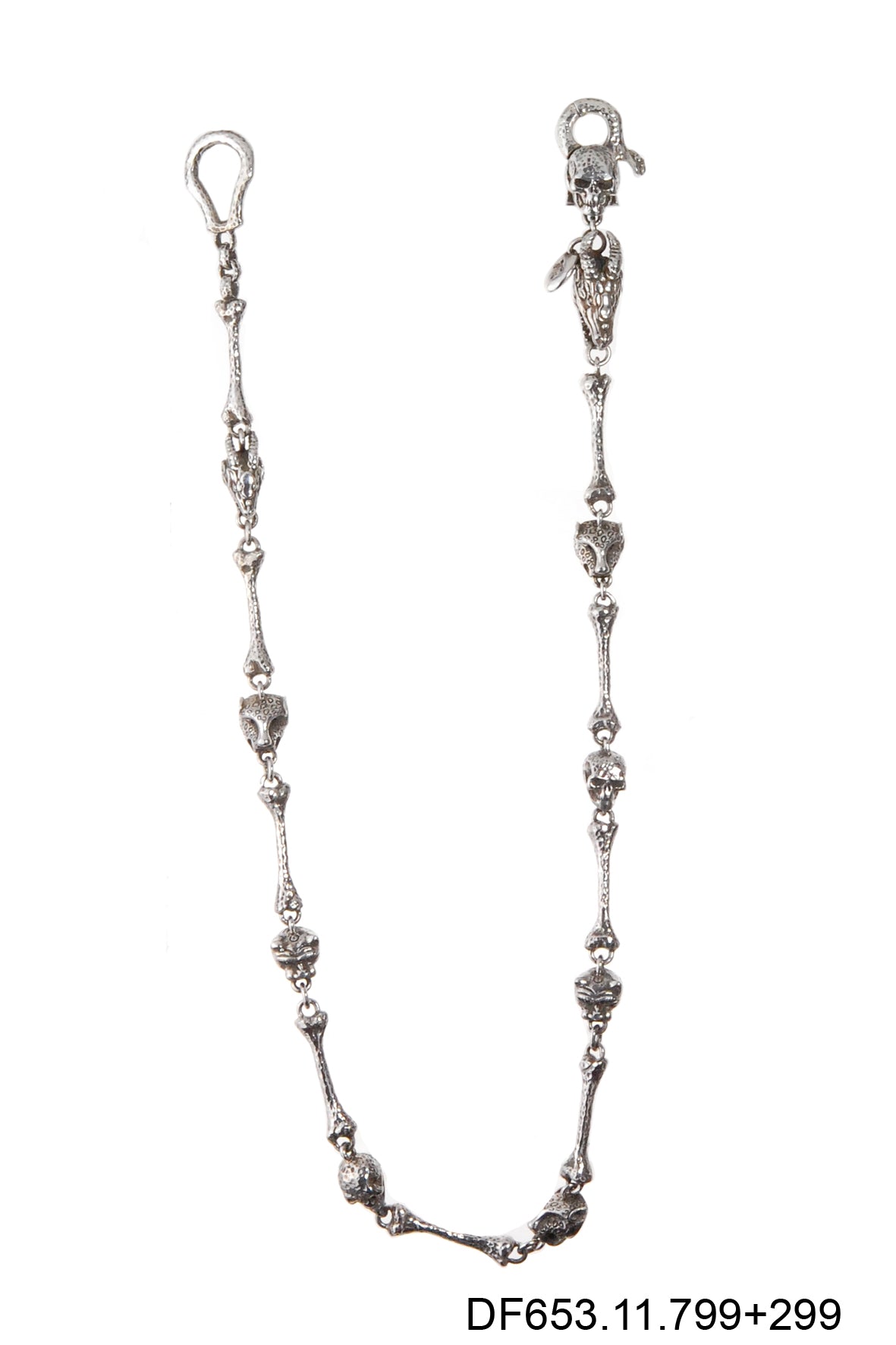 Silver Walletchain BONES SKULLS DRAGON LION and LEOPARD