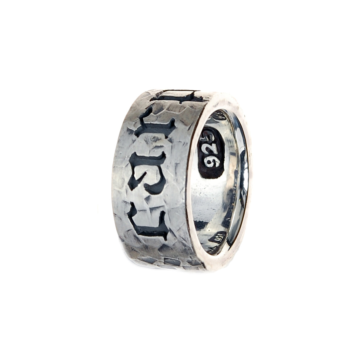 Silver Ring Hammered with CARPE DIEM Letters