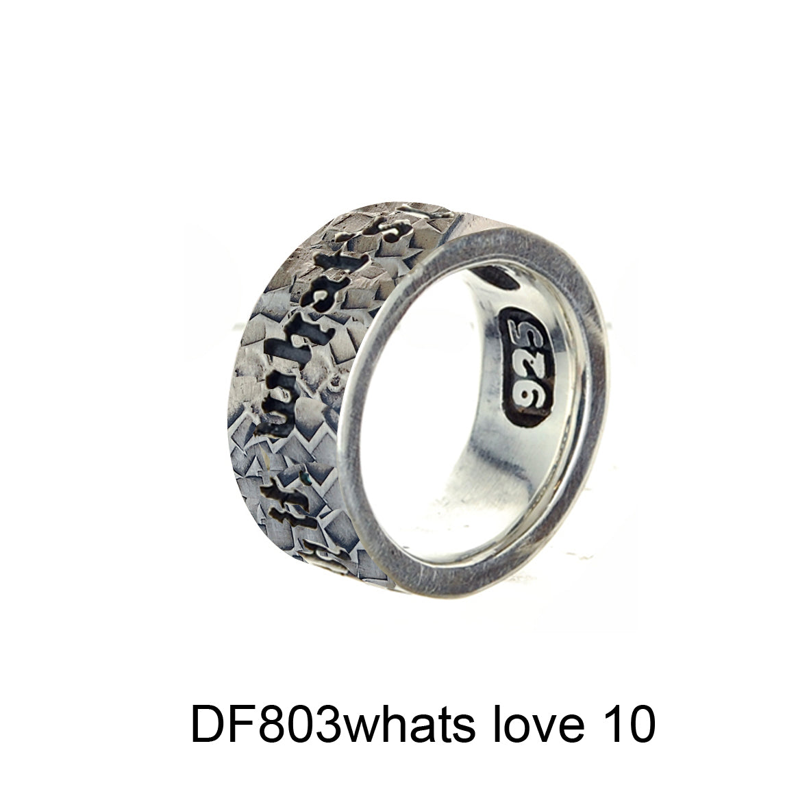 Silver Ring Hammered WHAT´S LOVE GOT TO DO WITH IT 10