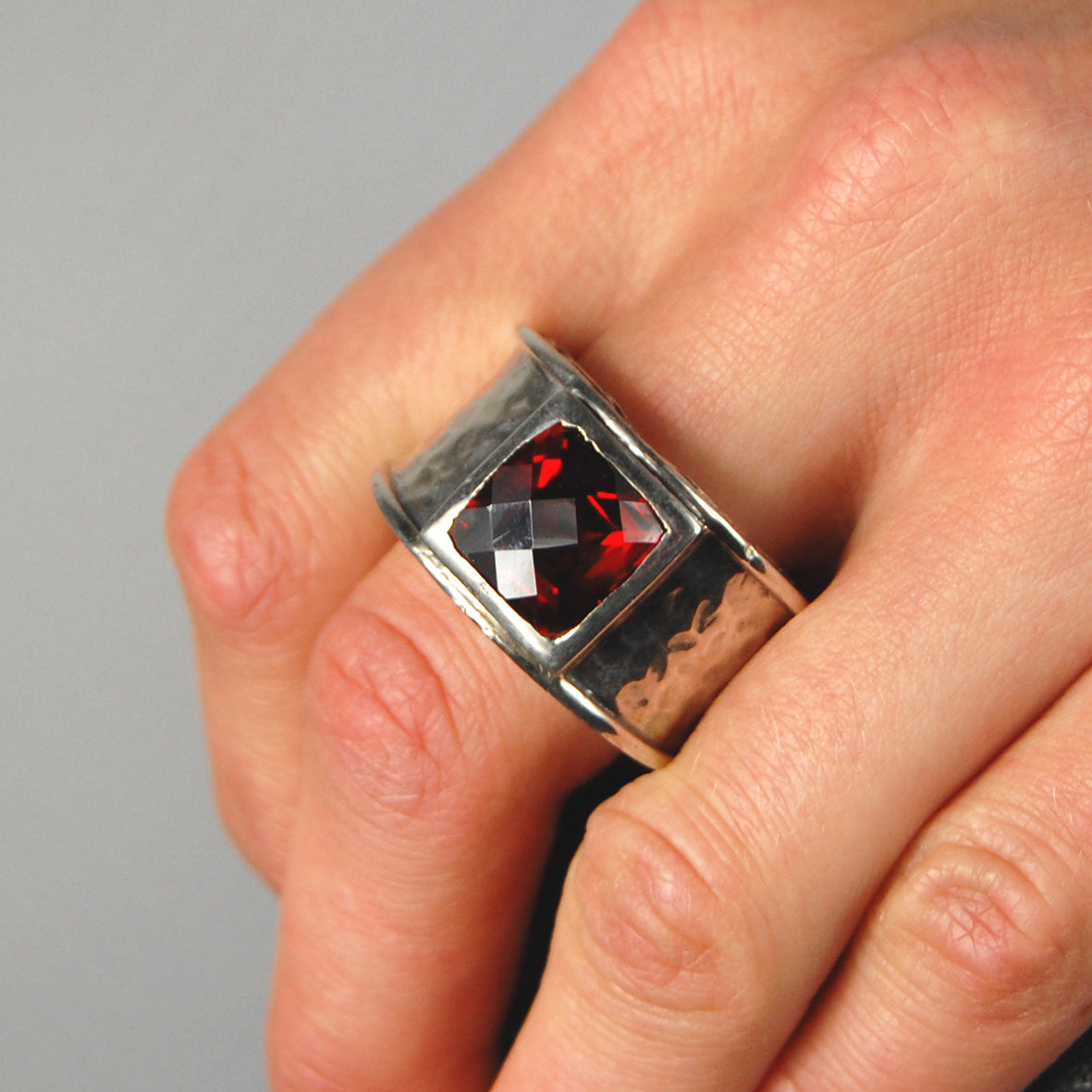 Silver Ring CAREE hammered