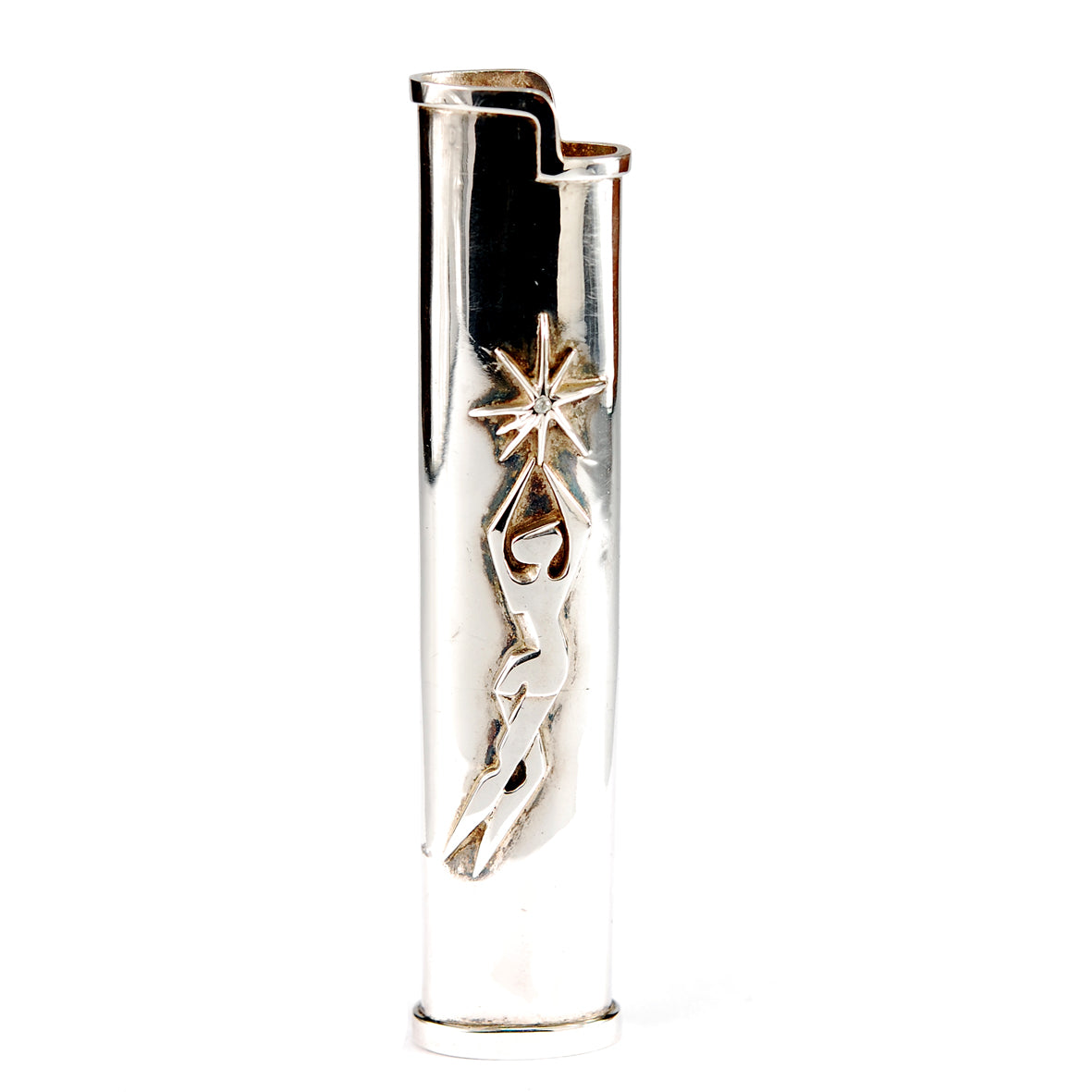 Silver Table Lighter Cover ZIGGY with STAR