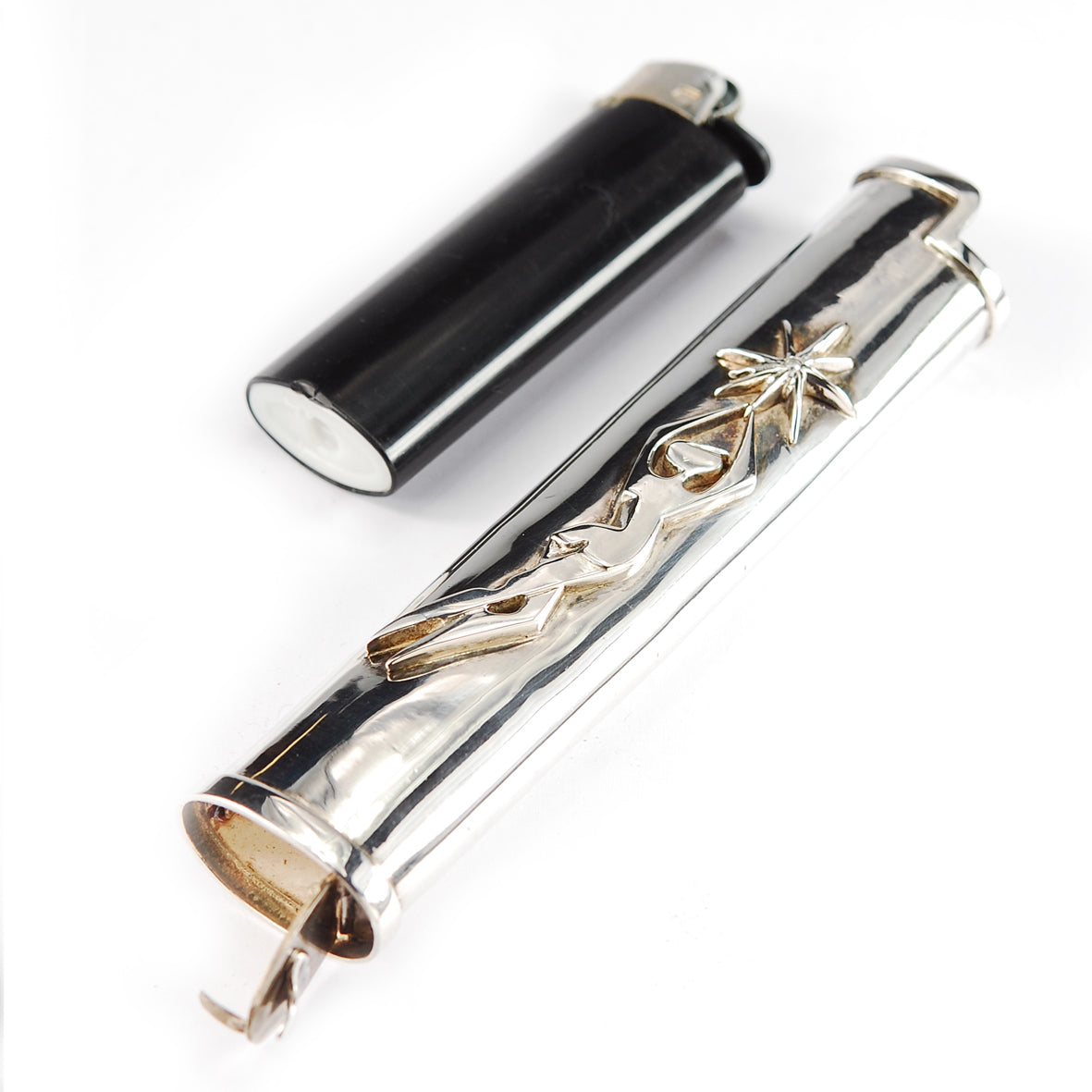 Silver Table Lighter Cover ZIGGY with STAR