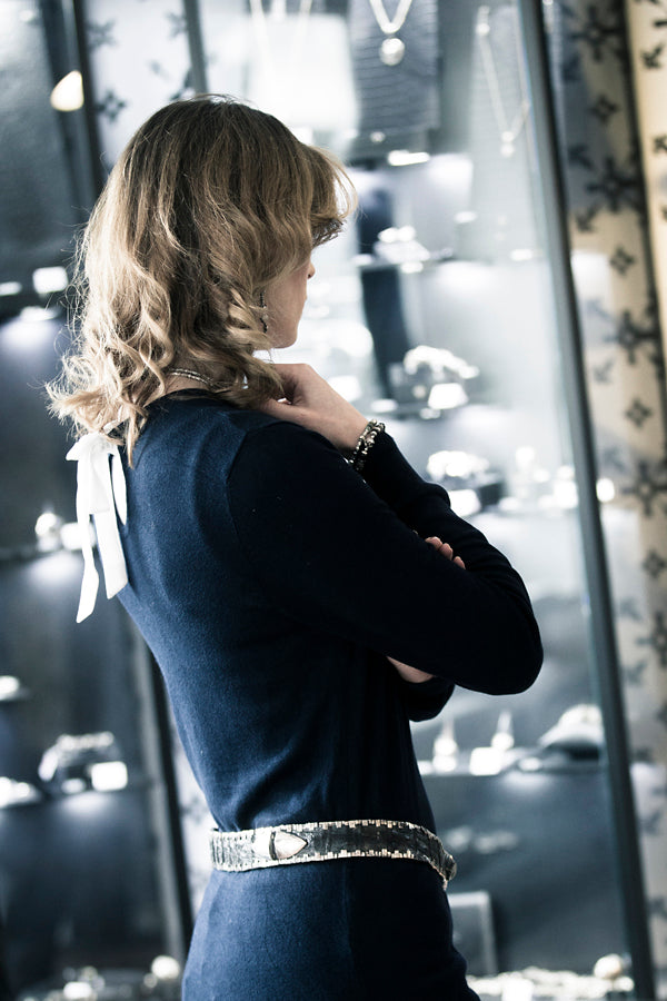 Beltstrap Exot.Leather and SILVER EDGE Parts and LOBSTER Buckle