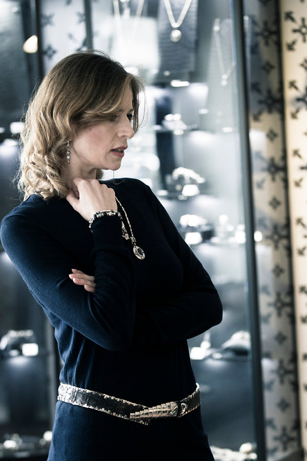 Beltstrap Exot.Leather and SILVER EDGE Parts and LOBSTER Buckle