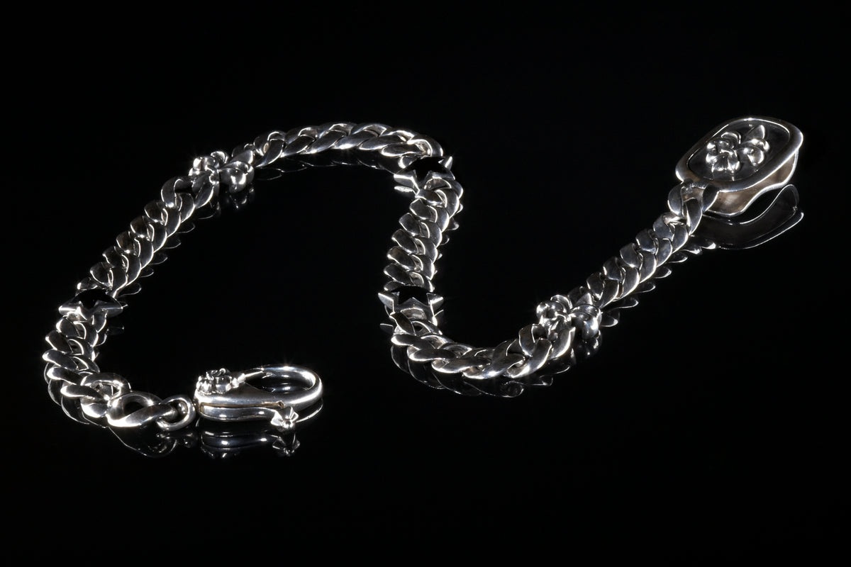 Silver Walletchain Stars and Lilies