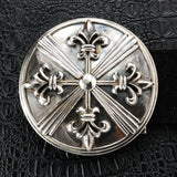 Silver Round Conchas Belt with Chains and LILY STARS
