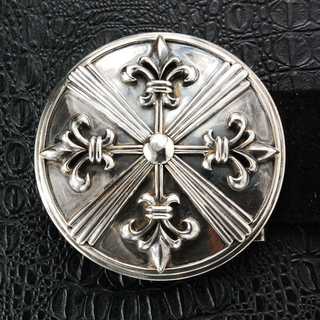 Silver Round Conchas Belt with Chains and LILY STARS
