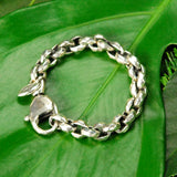 Silver Bracelet PEA Chain M Facetted