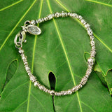 Silver Bracelet TUBES Elfin Lilies Dragon Scales Spirals Stars with Mini SKULL on Rubber
