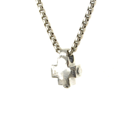 Silver Pendant Greek Cross Body with Hole and PLAIN 16