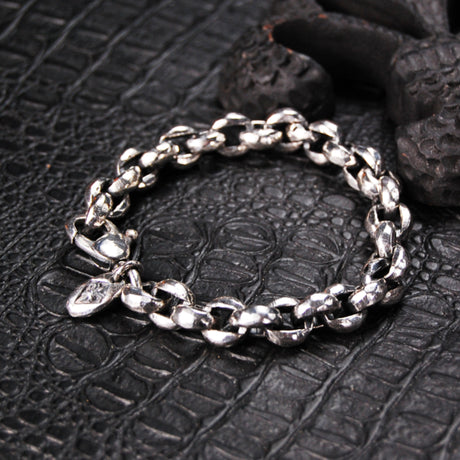 Silver Bracelet PEA Chain M Faceted