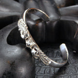 Silver Bangle MAGIC PLANT and SKULL with Star