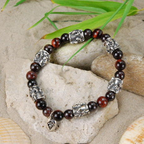 Silver Bracelet BEADS and LILY TUBES