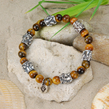 Silver Bracelet BEADS and LILY TUBES