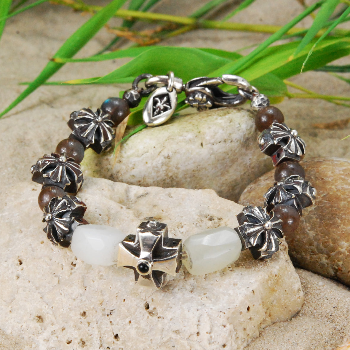 Silver Bracelet Beads MALTESER CROSSES and KNIGHTS CROSS MIDDLE