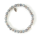 Silver Bracelet with DRAGON SCALES Barrels and Black Pearls 6 on Rubber