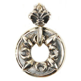 Silver Pendant CRESCENT STAR COIN with LILY Loop