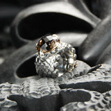 Silver Ring DRAGON SCALES Band with DRAGON CLAW Stoneholder