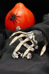 Silver Bangle SKULL Searay stripe and Lilies