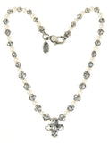 Neckchain Beads or Pearls and Facetted Silver BLADES CROSS  Balls