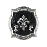 Baroque Frame Silver Belt Buckle + Lily on Sea ray leather