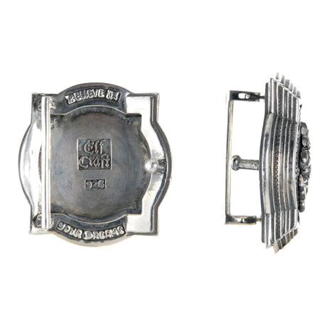 Baroque Frame Silver Belt Buckle + Lily on Sea ray leather
