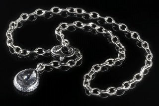Silver Longchain Navette Dragon Scales Drop L and Karabiner L