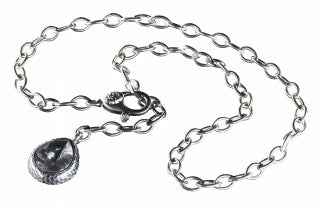 Silver Longchain Navette Dragon Scales Drop L and Karabiner L