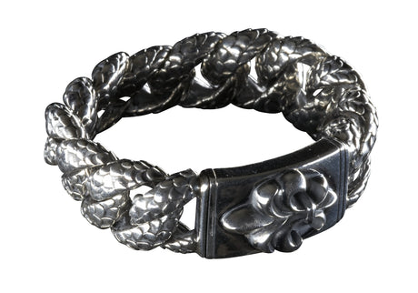 Silver Bracelet LILY with Dragon Scales Chain L