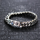 Silver Bracelet Oval STONE and LILIES Chain XSS