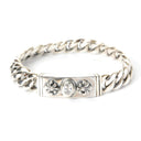 Silver Bracelet Oval STONE and LILIES Chain