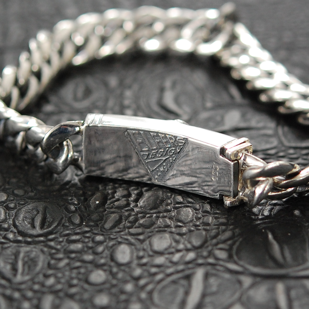 Silver Bracelet Oval MOONSTONE and LILIES Chain XSS