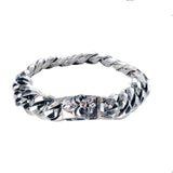 Silver Bracelet LILY with Meteorite on Chain S Rough Facetted
