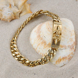 Silver Bracelet LONG LILY and PLAIN Chain Gold