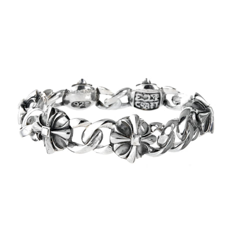 Silver Bracelet MALTESER CROSSES Plain Chain