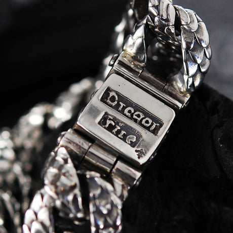 Silver Bracelet MALTESE CROSS+Dragon Scales Chain M