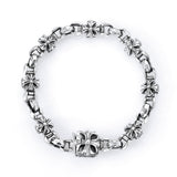 Silver Bracelet MALTESER CROSSES + MALTESER BOX LOCK on PEA Chain 3