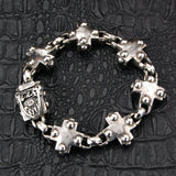 Silberarmband mit griechischen Kreuzen und Erbsenkette S facettiert mit Karabiner