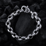 Silver Bracelet Pea Chain XL DRAGON SCALES