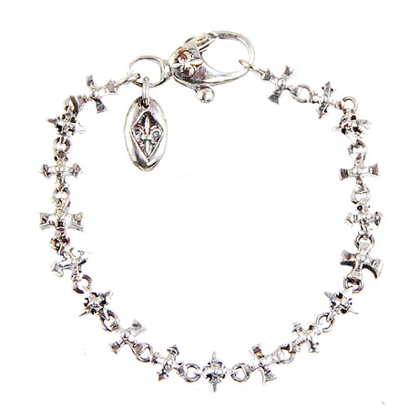 Silver Bracelet with Lance and Blades Crosses 08