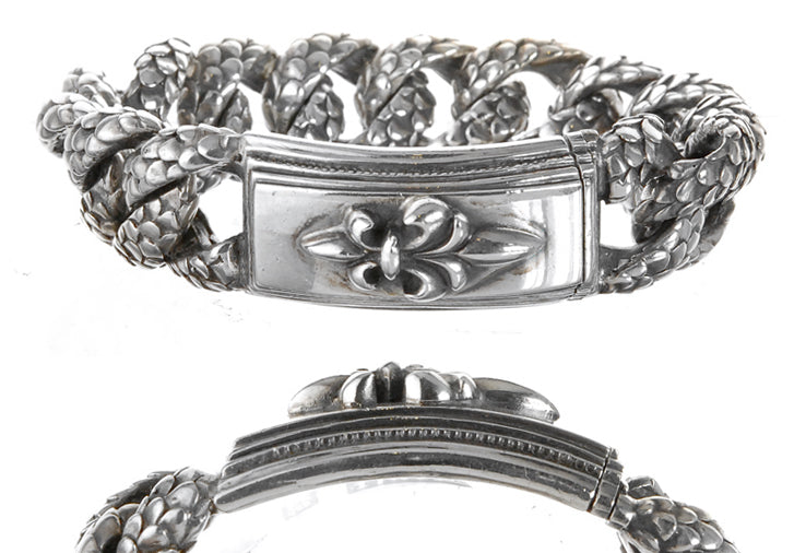 Silver Bracelet ELFIN KING + Long LILY with Dragon Scales Chain