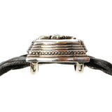 Silver Leather Bracelet BAROQUE with Searay Leather + Crescent Star on Lily Box Lock 20
