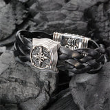 Silver Leather Bracelet BAROQUE with Searay Leather + Crescent Star on Lily Box Lock 20
