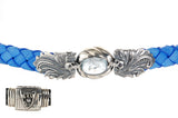 Silver Leather Bracelet MAGIC PLANT+SKULL+Oval Stone+Shield Lock 13